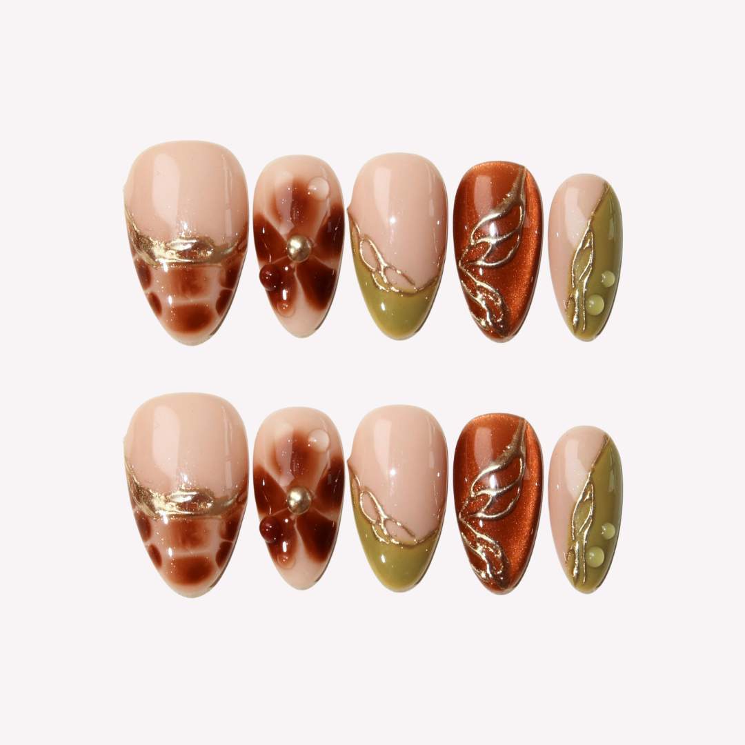 AmberBloom-ErsaNailsPressOnNails_1 Amber Bloom - Image 1