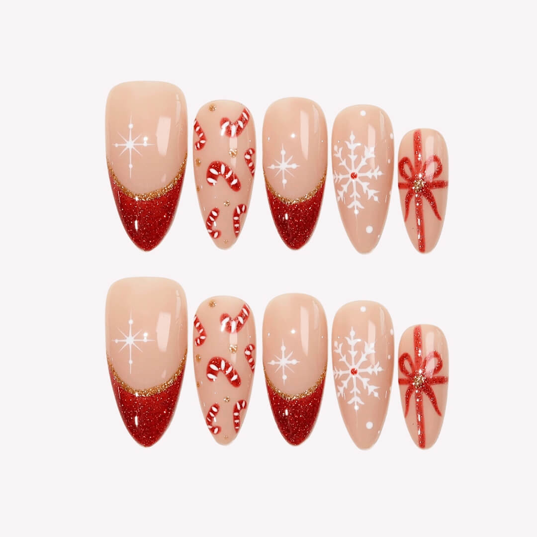 CandyCaneCrush-ErsaNailsPressOnNails_1 Candy Cane Crush - Image 1