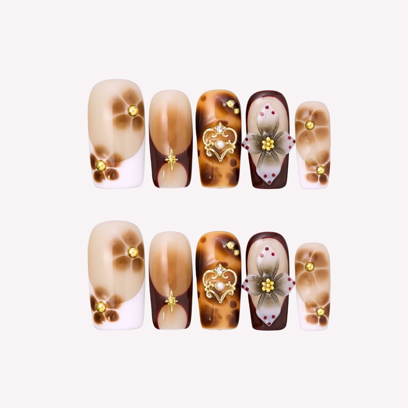 Cinnamon_Mocha_-_ErsaNails_PressOnNails_01 Cinnamon Mocha - Image 1