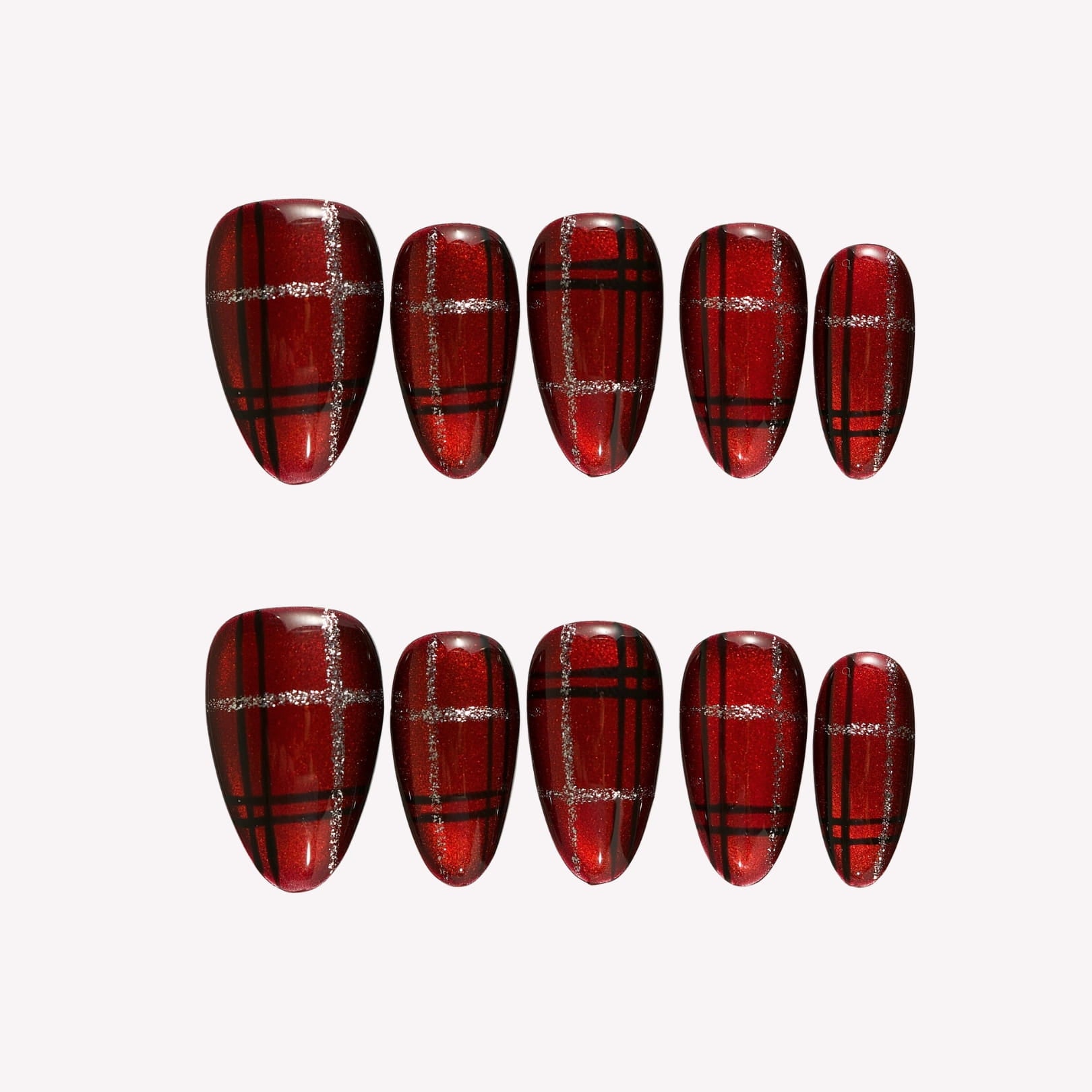 Crimson_Plaid_-_ErsaNails_PressOnNails_1-1 Crimson Plaid - Image 1