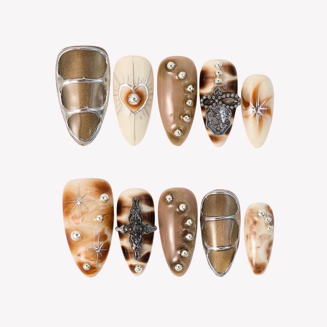 DuneGlimmer-ErsaNailsPressOnNails_1 Dune Glimmer - Image 1