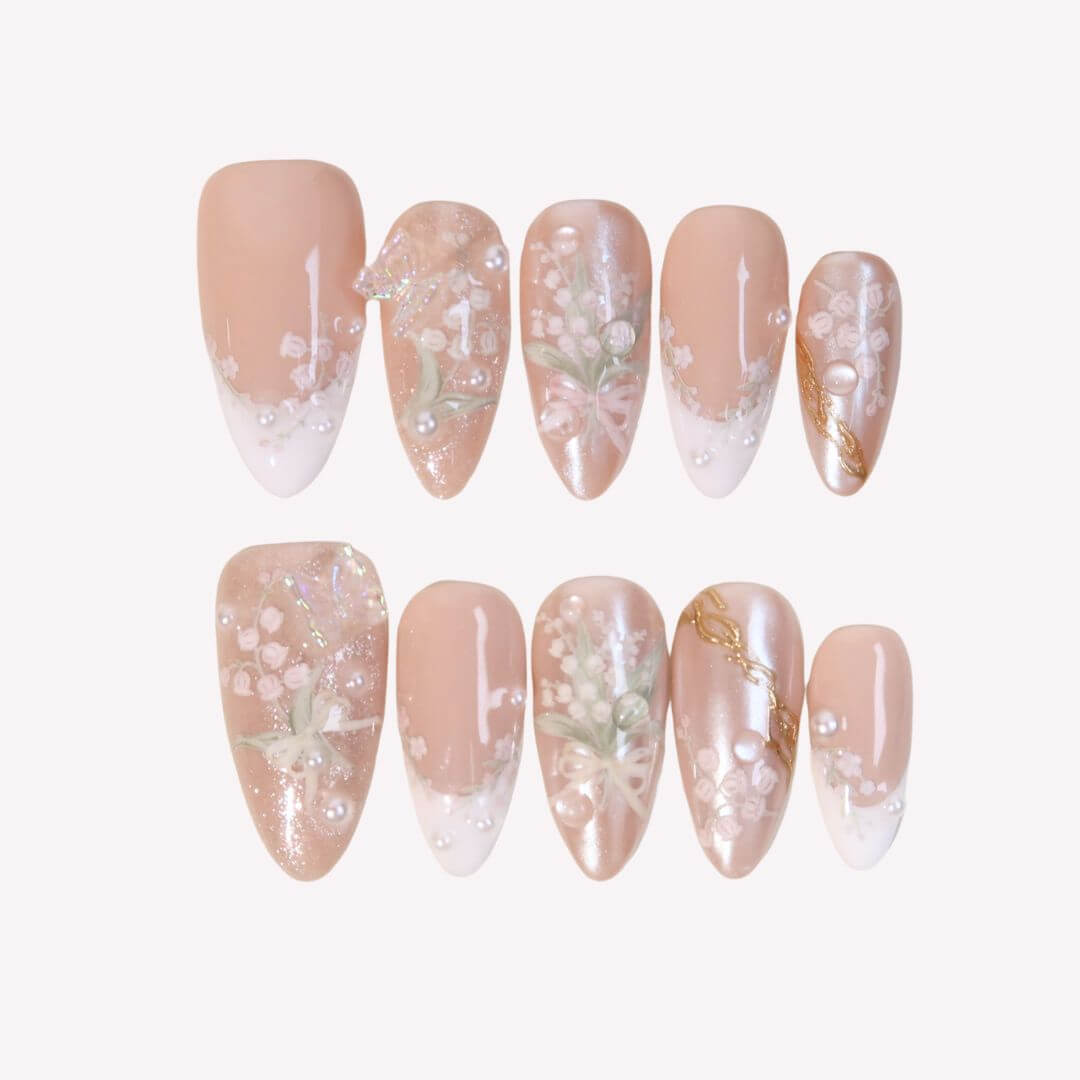 LilyoftheValley-ErsaNailsPressOnNails_1 Lily of the Valley - Image 1