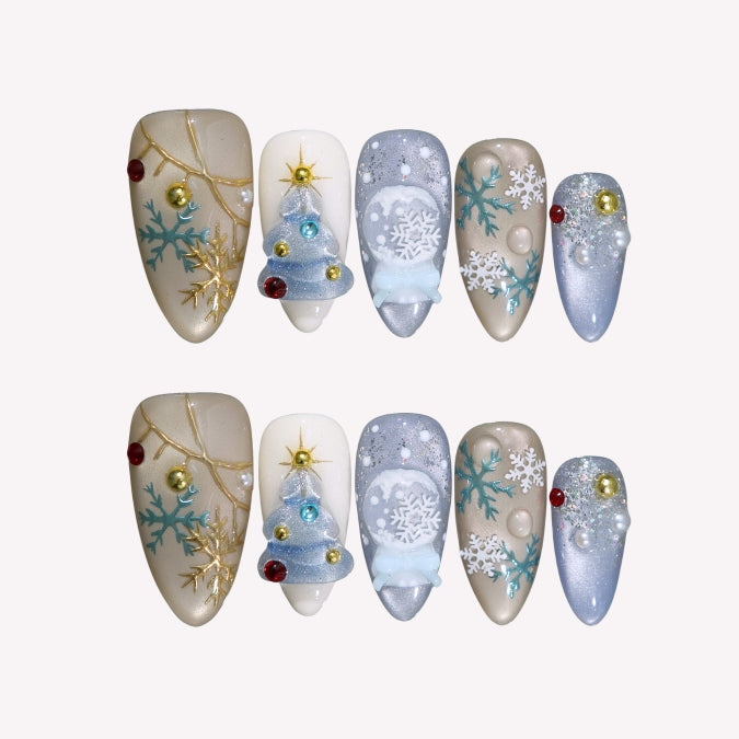 SnowyMelody-ErsaNailsPressOnNails Snowy Melody - Image 1